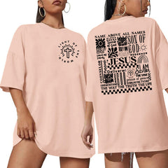 Christian Oversized Shirts Women Jesus: Faith Tshirt Bible Verse Shirts God Religious Tee Christian Inspirational Tops Pink