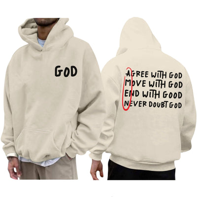 Christian Hoodie for Men | Inspirational Bible Verse Graphic Pullover | Faith Gift